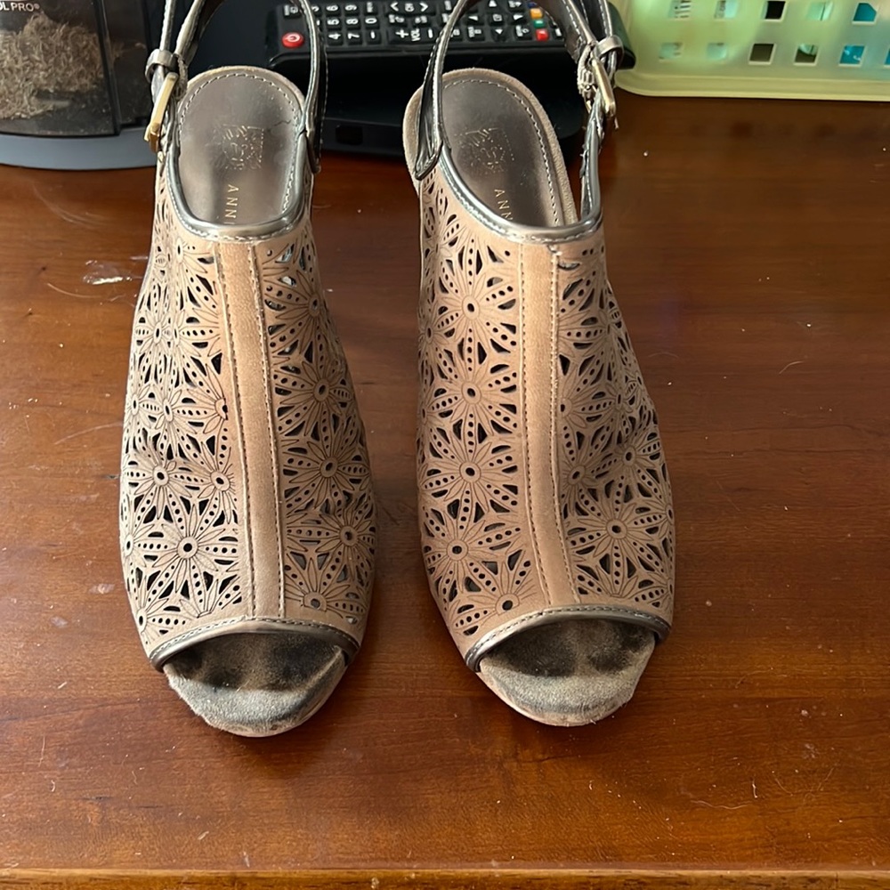 Anne Klein open toe booties size 8